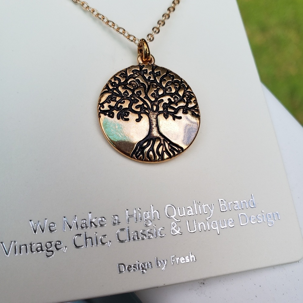 Clearance 🎉 Gold Tone Tree Of Life Necklace